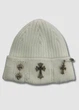 Зимняя шапка докер с металлической фурнитурой Chrome Hearts 55-58 см Белый - изображение 1