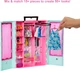Барби Шкаф-чемодан с одеждой Barbie Closet Playset with 3 Outfits BR0317 - изображение 3