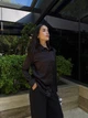 Жіноча шовкова сорочка чорний 50/52 - зображення 7