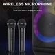 Беспроводная караоке колонка с двумя микрофонами, пультом и RGB-подсветкой Sing-e ZQS8288 Черный - изображение 6
