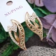 Серьги Xuping Jewelry длина 2.2см ширина 1см медицинское золото позолота 18К с1600 - изображение 4