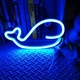 Портативный неоновый светильник-ночник Кит синий на батарейках/USB 15*29 см - изображение 3