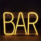 Портативная декоративная неоновая вывеска "BAR" желтая на батарейках/USB 29*14.5*2 см - изображение 2