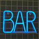 Портативная декоративная неоновая вывеска "BAR" синяя на батарейках/USB 29*14.5*2 см - изображение 4