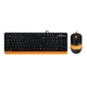 Комплект (клавіатура та миша) A4Tech Fstyler F1010, USB, 1.5m, Black/Orange - зображення 1