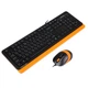 Комплект (клавіатура та миша) A4Tech Fstyler F1010, USB, 1.5m, Black/Orange - зображення 4