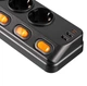Сетевой фильтр-удлинитель 2E SP-6M-3SW-BK 3м, 6xТипF, 16A, 2xUSB-A, 1x USB-C - изображение 4