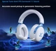 Наушники MCHOSE V9 PRO White-Blue Беспроводная Игровая Гарнитура, Радиоканал/Bluetooth/3.5мм. Съемный Микрофон, RGB Подсветка, Обьемный звук 7.1, Автономная робота 250 Часов - изображение 3