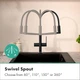 Змішувач hansgrohe Talis Select M54 PowderSpray для кухонної мийки 72861670, чорний матовий - изображение 6