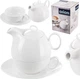 Dzbanek do herbaty Orion Mona z filiżanką do herbaty porcelanowy Biały 3 elementy (9001794807746) - obraz 5