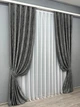 Комплект готовых штор VR-Textil Жаккард Sultan XO № 1123ш Графитовый 100х270 см 2 шт (31-459) - изображение 3