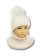 Жіночий в'язаний комплект шапка + снуд Жанна (One-Size) Білий - зображення 2
