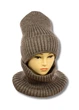 Жіночий в'язаний комплект шапка + снуд Жанна (One-Size) Коричневий - зображення 2