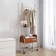 Вешалка для одежды напольная с полкой для обуви высота 184 см передвижная, металлическая,цвет золотистый - изображение 8