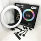 Кільцева LED лампа RGB MJ45 Ring 45 см комплектація адаптер із вбудованим кабелем, тримачі для телефону, пульт - зображення 2