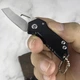 Нож складной с брелком черный компактный для ключей - изображение 6