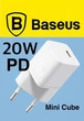 Зарядное устройство BASEUS 20W 3A Type-C Baseus Cube PD Quick Charger Original QC. PD. White - изображение 2