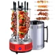 Электрошашлычница Шашлычница Domotec BBQ на 6 шампуров 1000 Вт 2 об/мин до 1,4 кг Красная - изображение 1