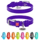 Ошейник для собак кожаный Waudog Glamour с QR паспортом XS 12 мм х 21-29 см Фиолетовый (32569 Col) - изображение 3