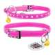 Ошейник для кошек Waudog Glamour с резинкой/клеевыми стразами 9 мм х 22-30 см Розовый (32547 Col) - изображение 2