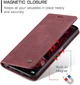 Чехол книжка Caseme с магнитом для Xiaomi Redmi 15C бордовый - изображение 4