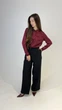 Сорочка жіноча штучний шовк бургунді, L;XL - зображення 3