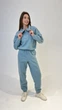 Костюм жіночий світшот та брюки трикотаж фліс блакитний, L;XL - зображення 1