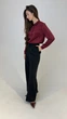 Сорочка жіноча штучний шовк бургунді, L;XL - зображення 4