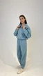Костюм жіночий світшот та брюки трикотаж фліс блакитний, L;XL - зображення 5