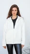 Бомбер-худі жіночий трикотаж молочний, 2XL;3XL - изображение 2