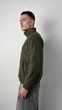 Світшот чоловічий зі стійкою трикотаж фліс хакі, 2XL;3XL - изображение 4