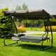 Садова гойдалка Virgo Relax Plus Grey з навісом та функцією шезлонгу, для саду та тераси - зображення 1
