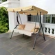 Садовые качели IdealGarden 3‑местные, бежевые в полоску металл + ткань, 172×110×154 см, 240 кг - изображение 2