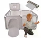 Манеж Selonis Grey Play Arena 125×125 см серый складной манеж с корзиной - изображение 1