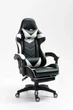 Профессиональное геймерское кресло Vecotti GT чёрно - белое Comfort с подставкой для ног - изображение 3