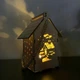 Светодиодный деревянный адвент-фонарь Ruhhy 22163 с тёплой LED-подсветкой и батарейками LR1130 14×7,5×10,2 см - изображение 6