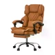 Офисное кресло Hanert Prestige Brown с подставкой для ног, премиальное, экокожа - изображение 4