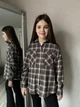 Рубашка для девочки подростковая детская в клетку сорочка оверсайз из фланели хлопковая байковая с длинным рукавом IRmAS 1331 рост размер 140 коричневая шоколадная - изображение 4