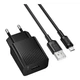 Сетевое зарядное устройство Borofone BAS71A Source single -port charger set 10.5W (5V/2.1A) US набор с кабель для Micro-USB 1метр Black - изображение 1