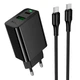 Адаптер мережевий HOCO C to C cable Leader charger set CS94A |1USB/1Type-C, PD/QC, 20W/3A| - изображение 1