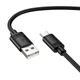 Кабель HOCO Type-C Benefit silicone charging data cable X122 |1m, 3A| Black - зображення 2