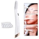 Тріммер епілятор Flawless Dermaplane для обличчя та брів портативний з LED підсвічуванням на батарейках Білий для безболісного видалення волосся та корекції форми брів з лезами з нержавіючої сталі для домашнього догляду за шкірою обличчя - зображення 4