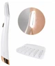 Тріммер епілятор Flawless Dermaplane для обличчя та брів портативний з LED підсвічуванням на батарейках Білий для безболісного видалення волосся та корекції форми брів з лезами з нержавіючої сталі для домашнього догляду за шкірою обличчя - зображення 5