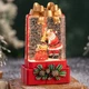 Новорічний нічник XMAS WDL 25010A 179 см подарункова коробка з LED підсвіткою та ефектом снігопаду фігурки Санти сніговика ялинки святковий декор для вітальні дитячої кімнати атмосферне освітлення різдвяна прикраса з бантиком - зображення 3