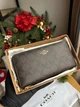 Гаманець чорний коричневий Long Zip Around Wallet With Detachable Card Case In Signature Canvas натуральна шкіра + подарункове пакування - изображение 5
