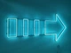 Неоновая вывеска Стрелка 1190x570 Голубой - изображение 1