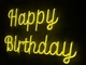 Неоновая вывеска Happy birthday 510x310 Лимон-желтый - изображение 2