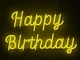 Неоновая вывеска Happy birthday 510x310 Лимон-желтый - изображение 3