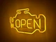 Неоновая вывеска Check engine open 400x240 Желтый - изображение 2