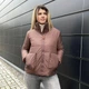 Демисезонная короткая женская куртка с воротником стойка и скрытым капюшоном 42-44, Шоколадный - изображение 6
